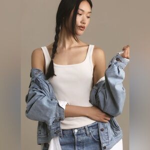 NWT Anthropologie Pilcro Scoop-Neck Tank, Cream, Small